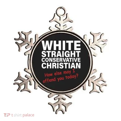 White Straight Conservative Christian Ornament
