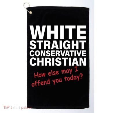White Straight Conservative Christian Golf Towel