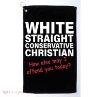 White Straight Conservative Christian Golf Towel thumb 0