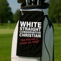 White Straight Conservative Christian Golf Towel thumb 2
