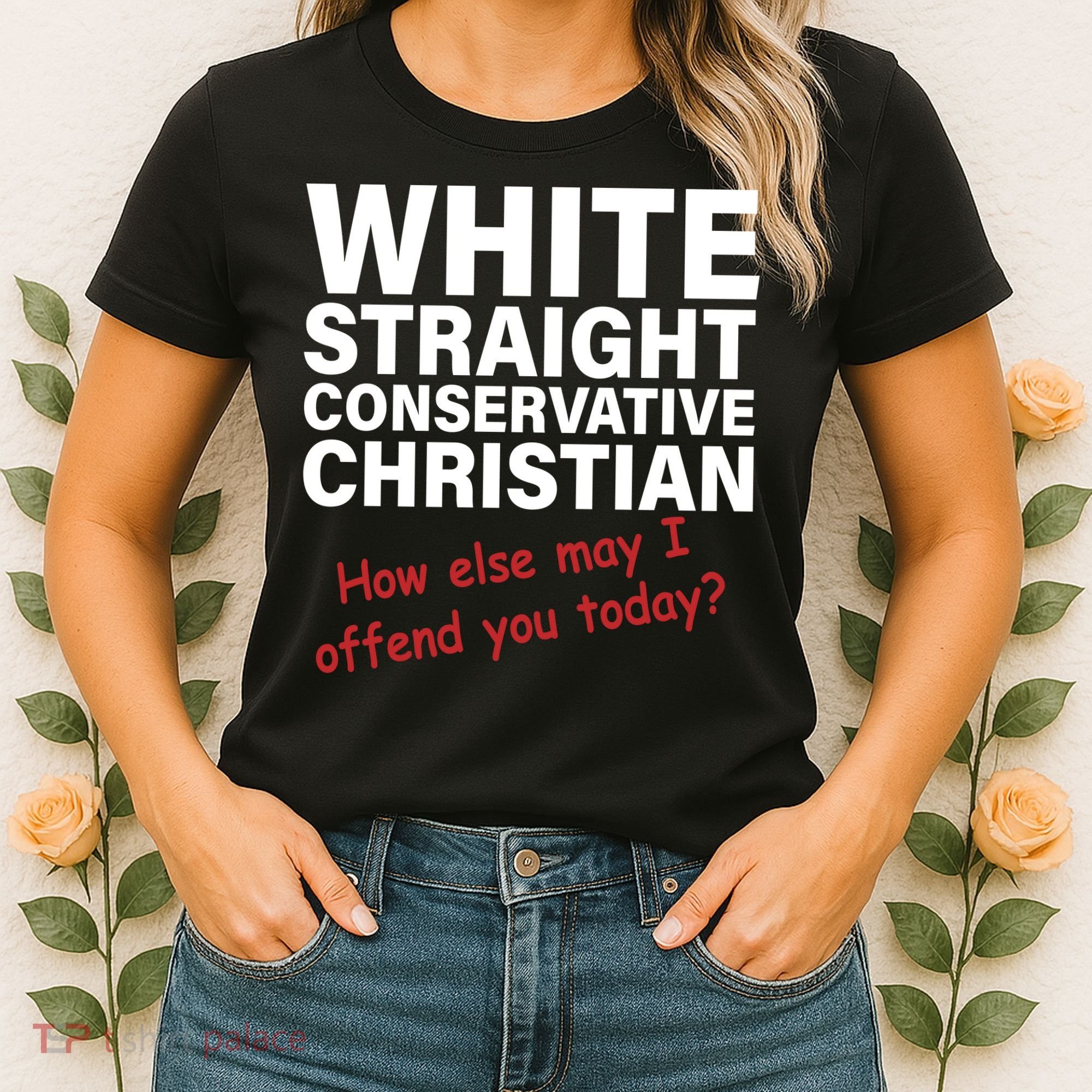 White Straight Conservative Christian Women's T-Shirt