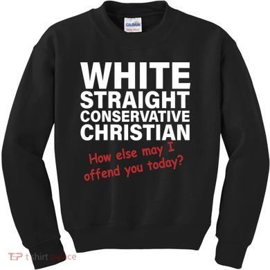 White Straight Conservative Christian Kids Sweatshirt