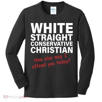 White Straight Conservative Christian Kids Long Sleeve Shirt