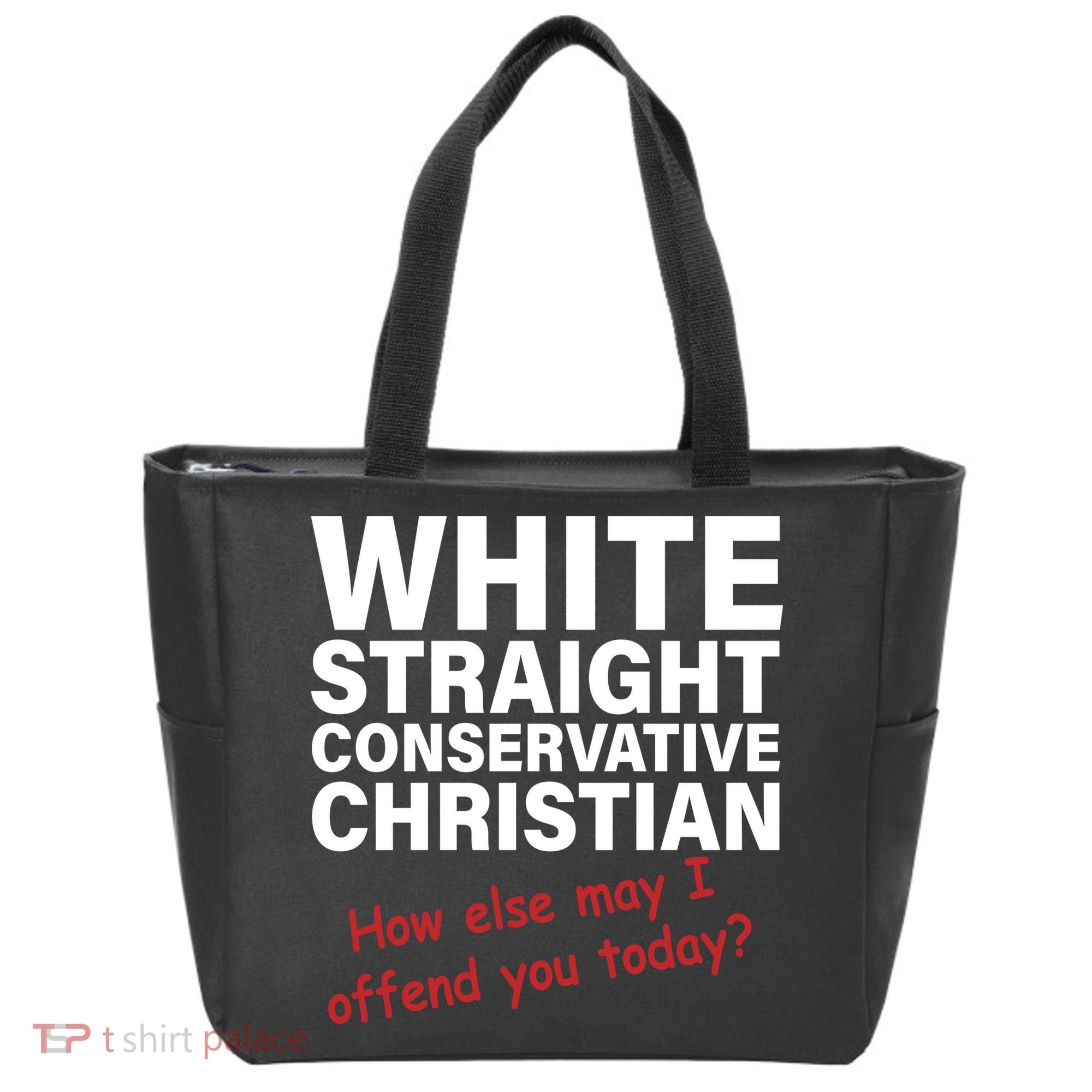 White Straight Conservative Christian Tote Bag