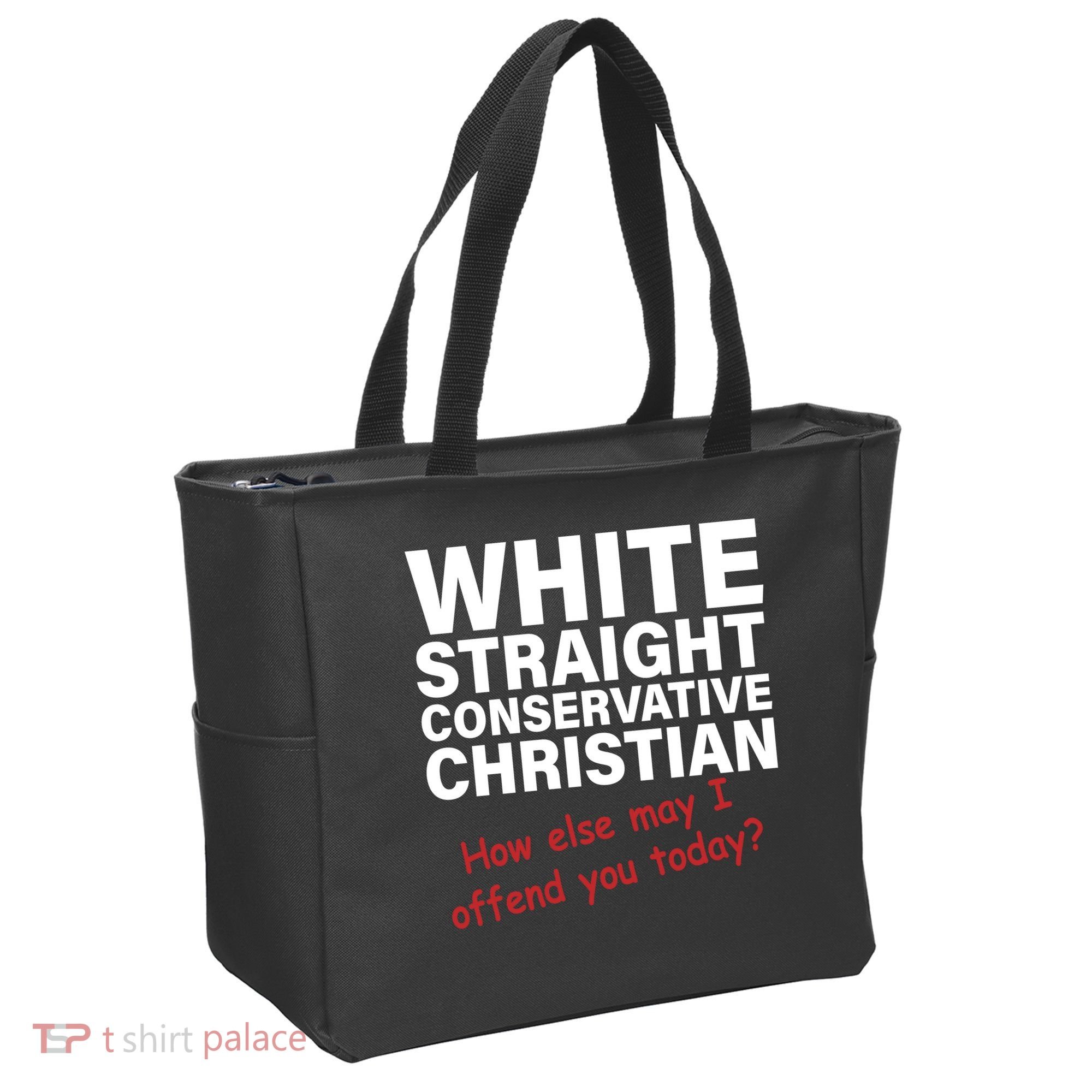 White Straight Conservative Christian Tote Bag