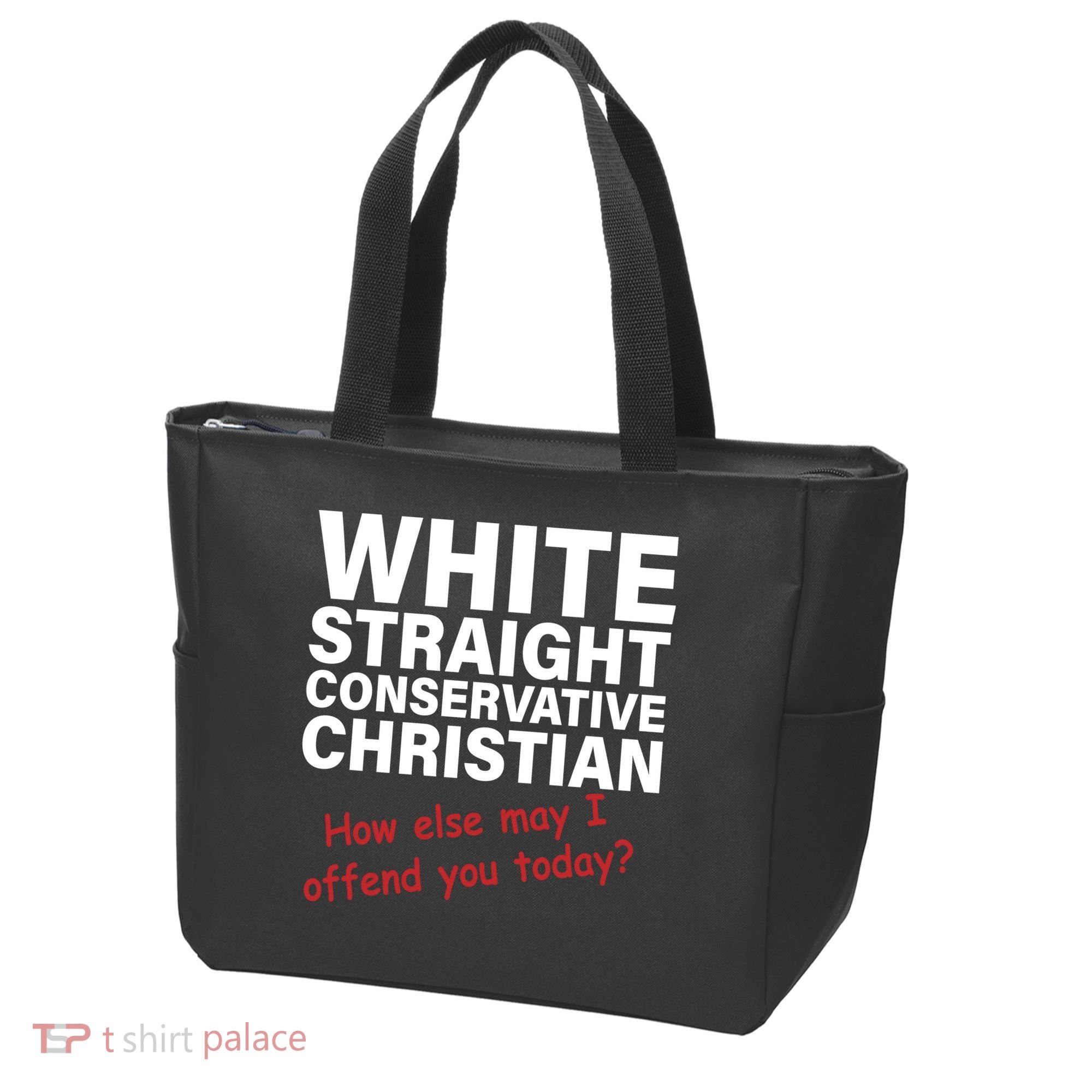 White Straight Conservative Christian Tote Bag