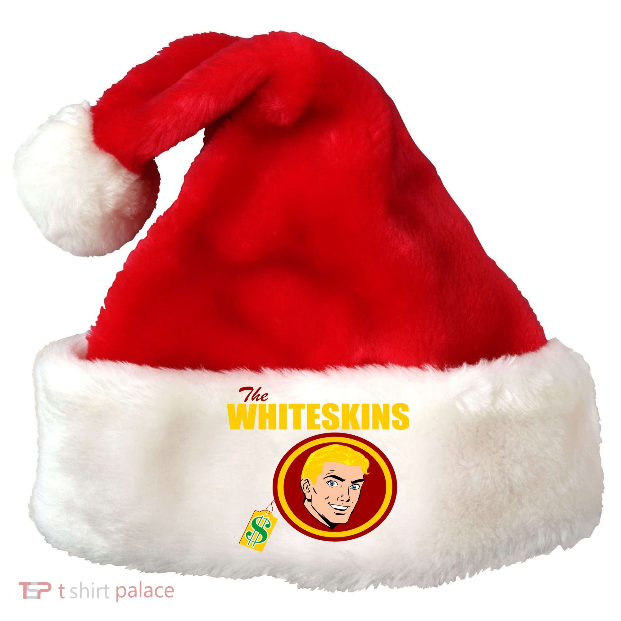 Whiteskins Football Native American Indian Santa Hat