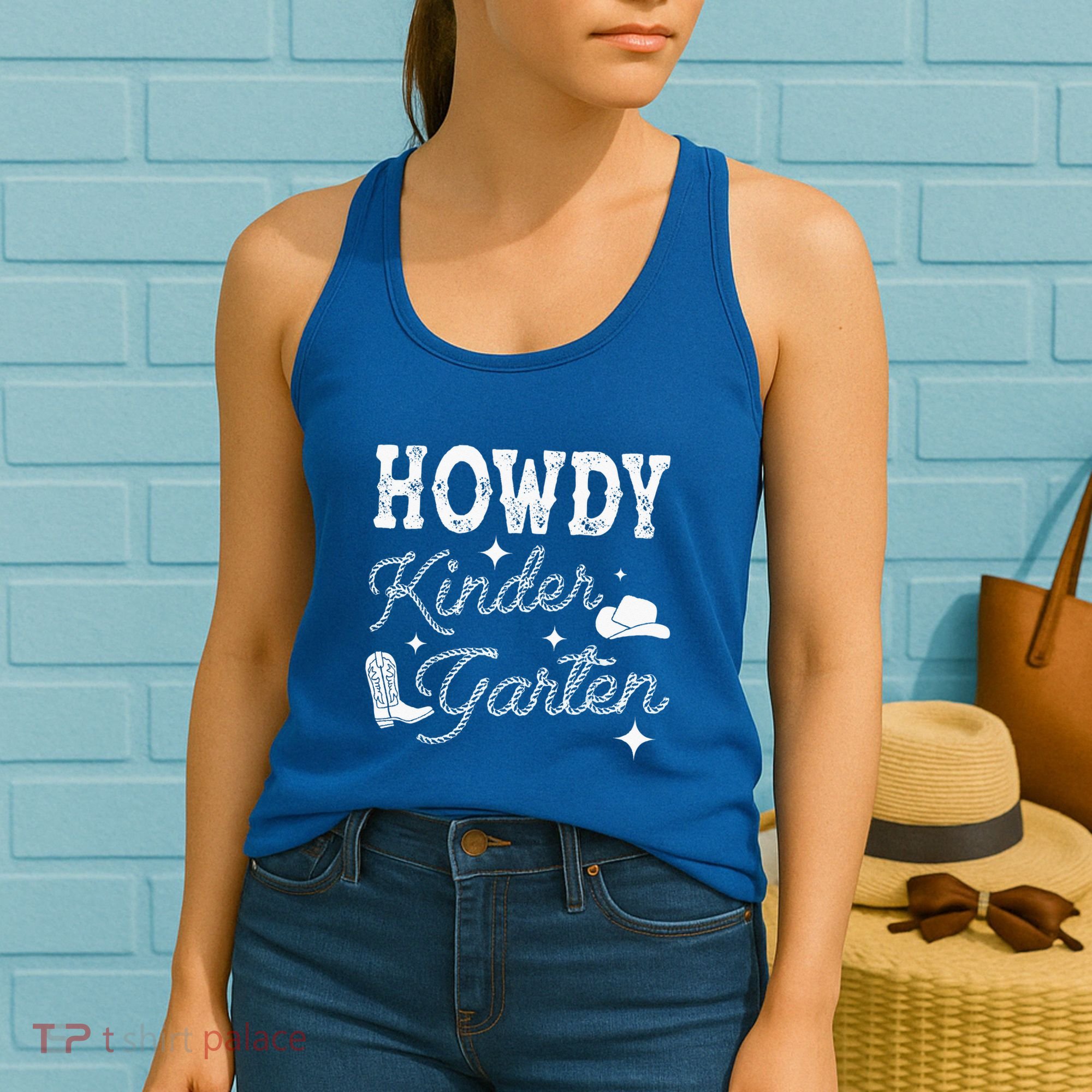 Western Howdy Kindergarten Teacher Student Back To School Women's Tank Top