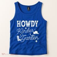 Western Howdy Kindergarten Teacher Student Back To School Tank Top thumb 2