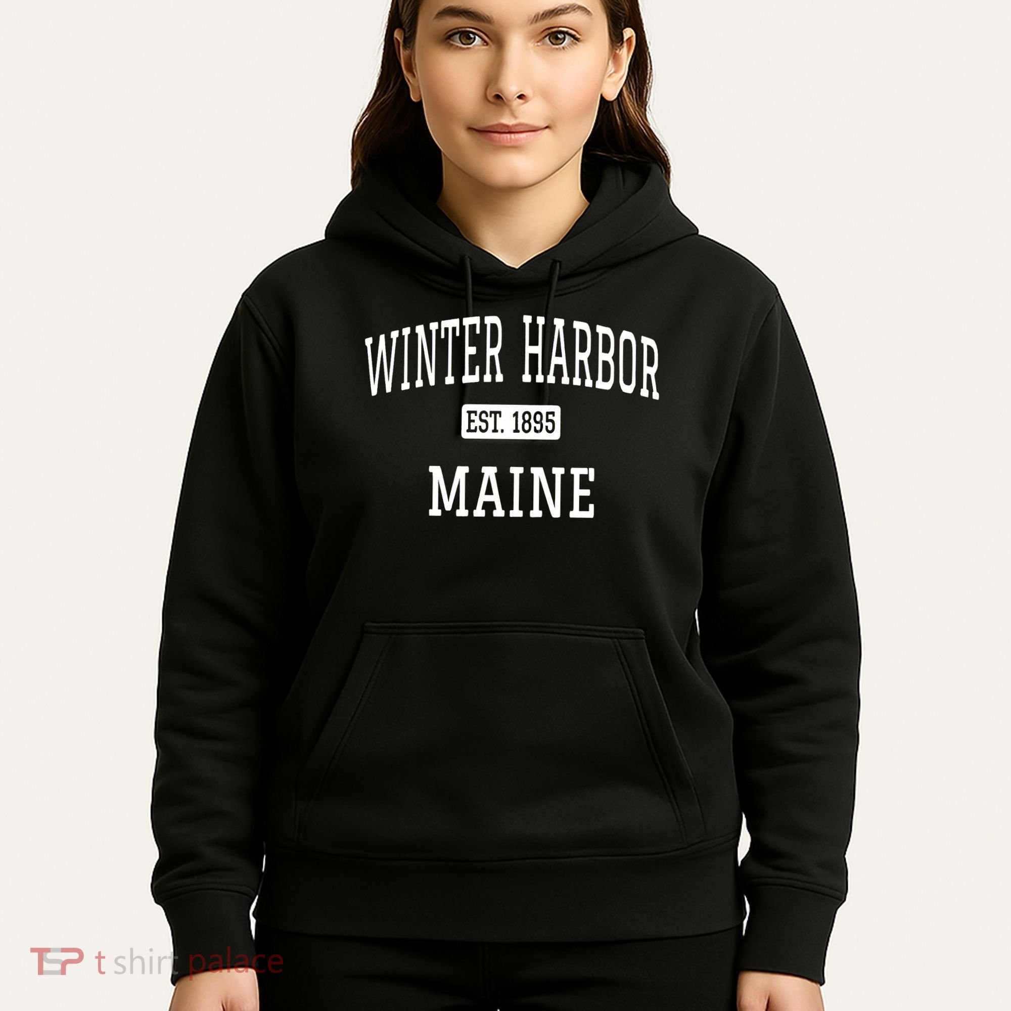 Winter Harbor, Maine Established In 1895 Hoodie