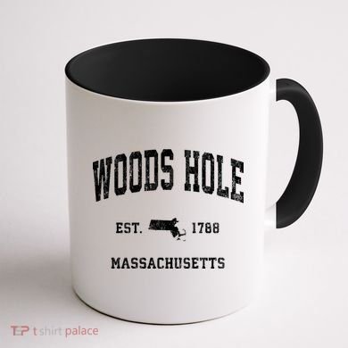 Woods Hole Massachusetts Ma Vintage Athletic Coffee Mug back