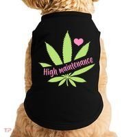 Weed High Maintenance Funny Marijuana Lover Doggie Tank thumb 0