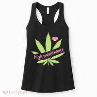 Weed High Maintenance Funny Marijuana Lover Women's Tank Top thumb 0