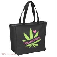 Weed High Maintenance Funny Marijuana Lover Tote Bag thumb 2