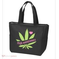 Weed High Maintenance Funny Marijuana Lover Tote Bag thumb 3