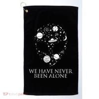 We Have Never Been Alone Funny Ancient Aliens Golf Towel thumb 0