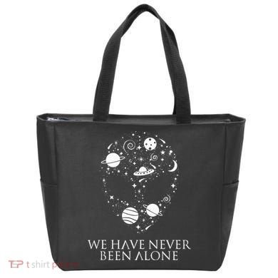 We Have Never Been Alone Funny Ancient Aliens Tote Bag