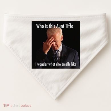 Who is Aunt Tiffa Joe Biden Funny Meme USA-Made Doggie Bandana
