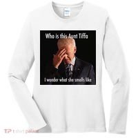 Who is Aunt Tiffa Joe Biden Funny Meme Women's Long Sleeve Shirt thumb 0