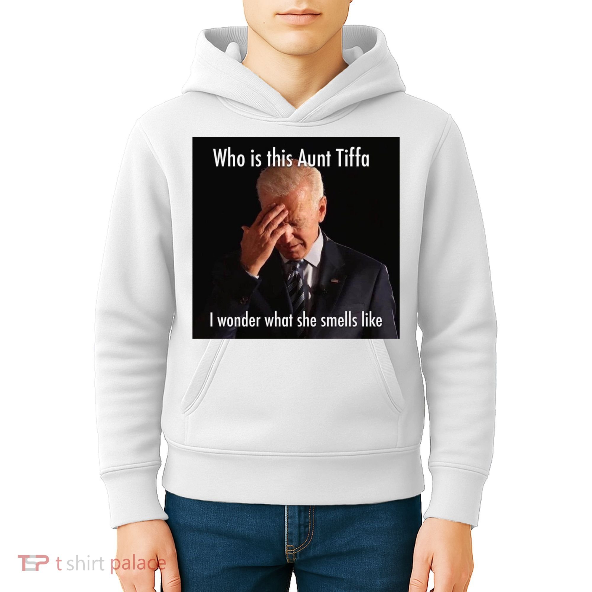 Who is Aunt Tiffa Joe Biden Funny Meme Kids Hoodie