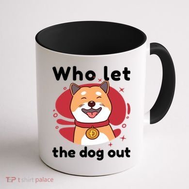 Who Let The Dog Out Dogecoin Coffee Mug back