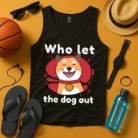 Who Let The Dog Out Dogecoin Tank Top thumb 4