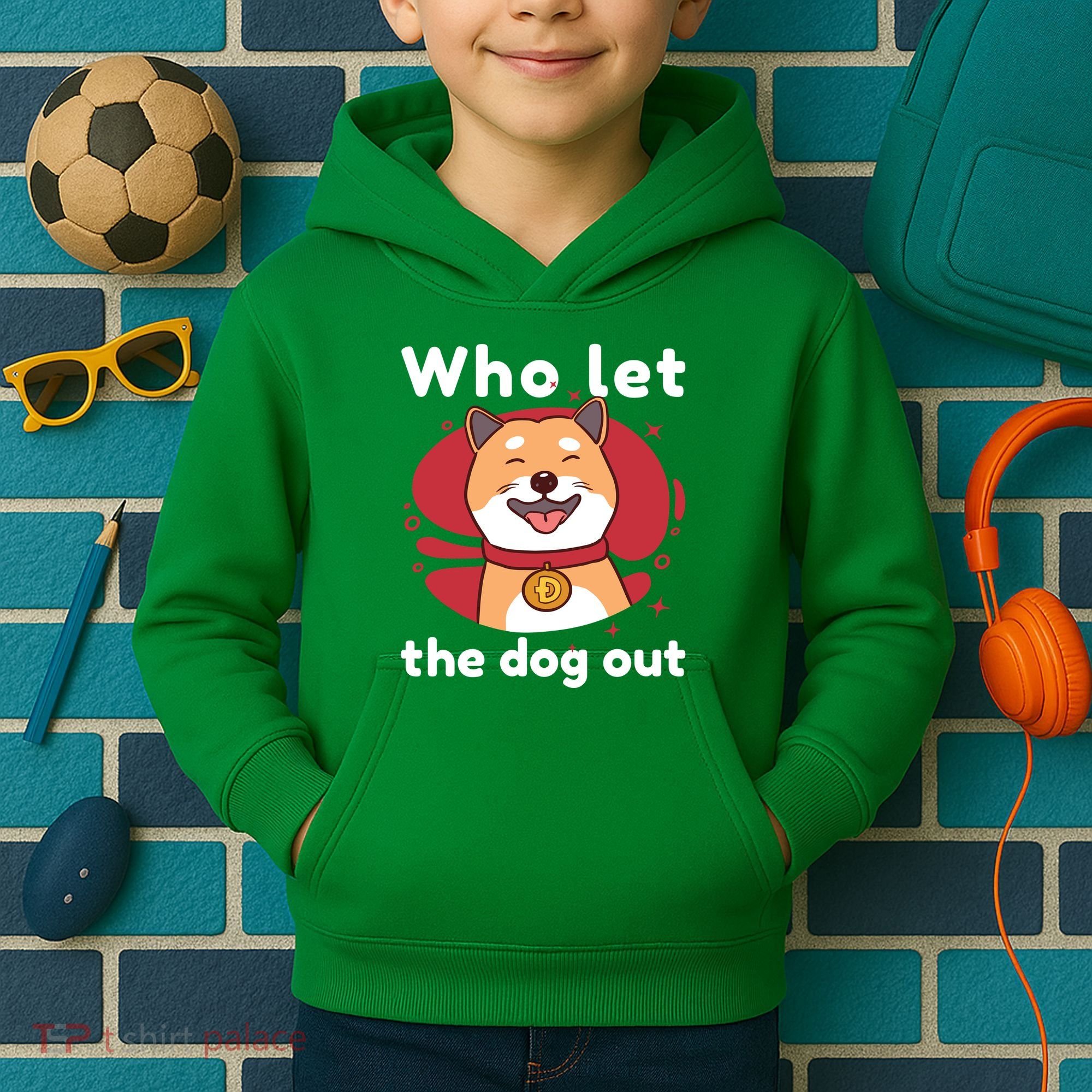 Who Let The Dog Out Dogecoin Kids Hoodie