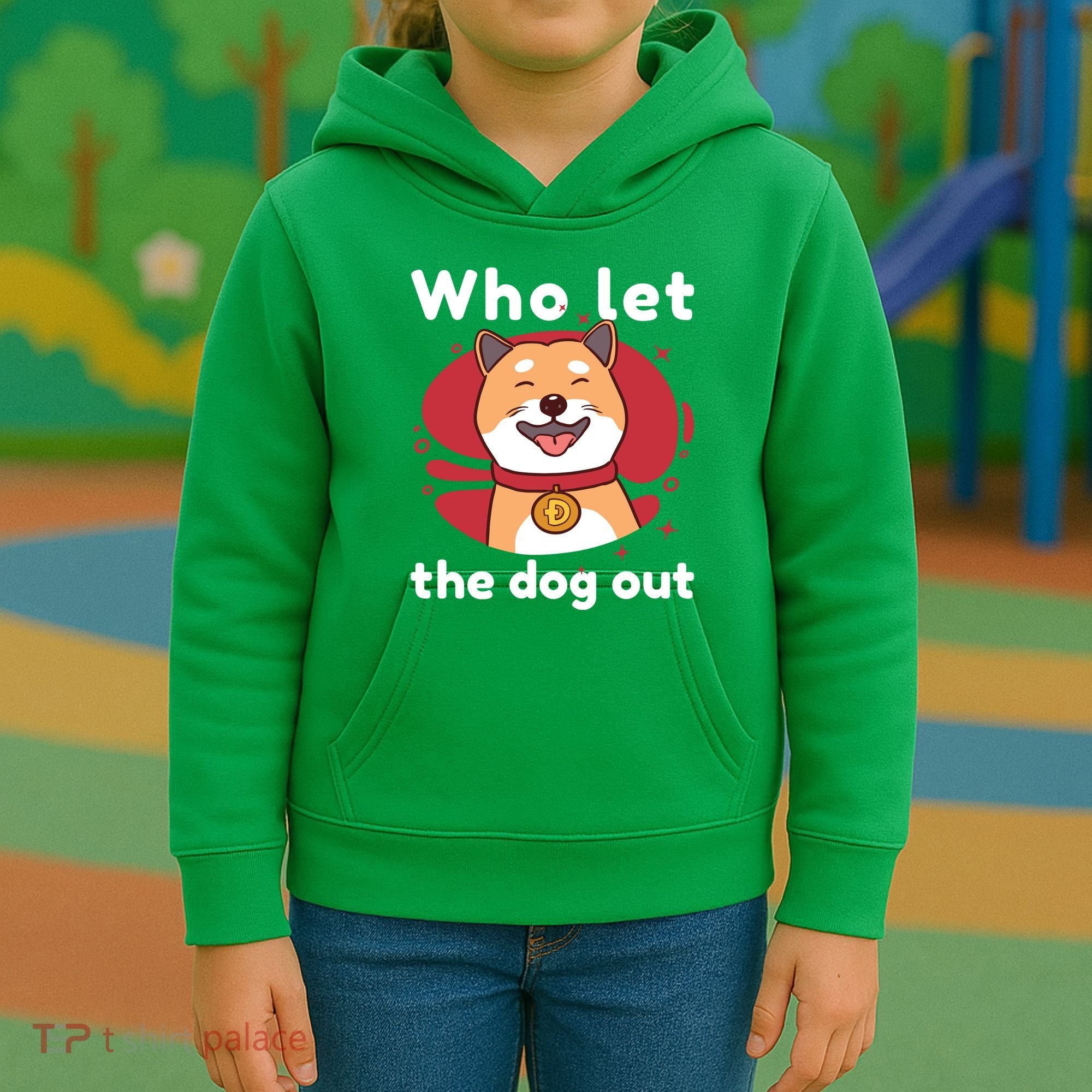 Who Let The Dog Out Dogecoin Kids Hoodie