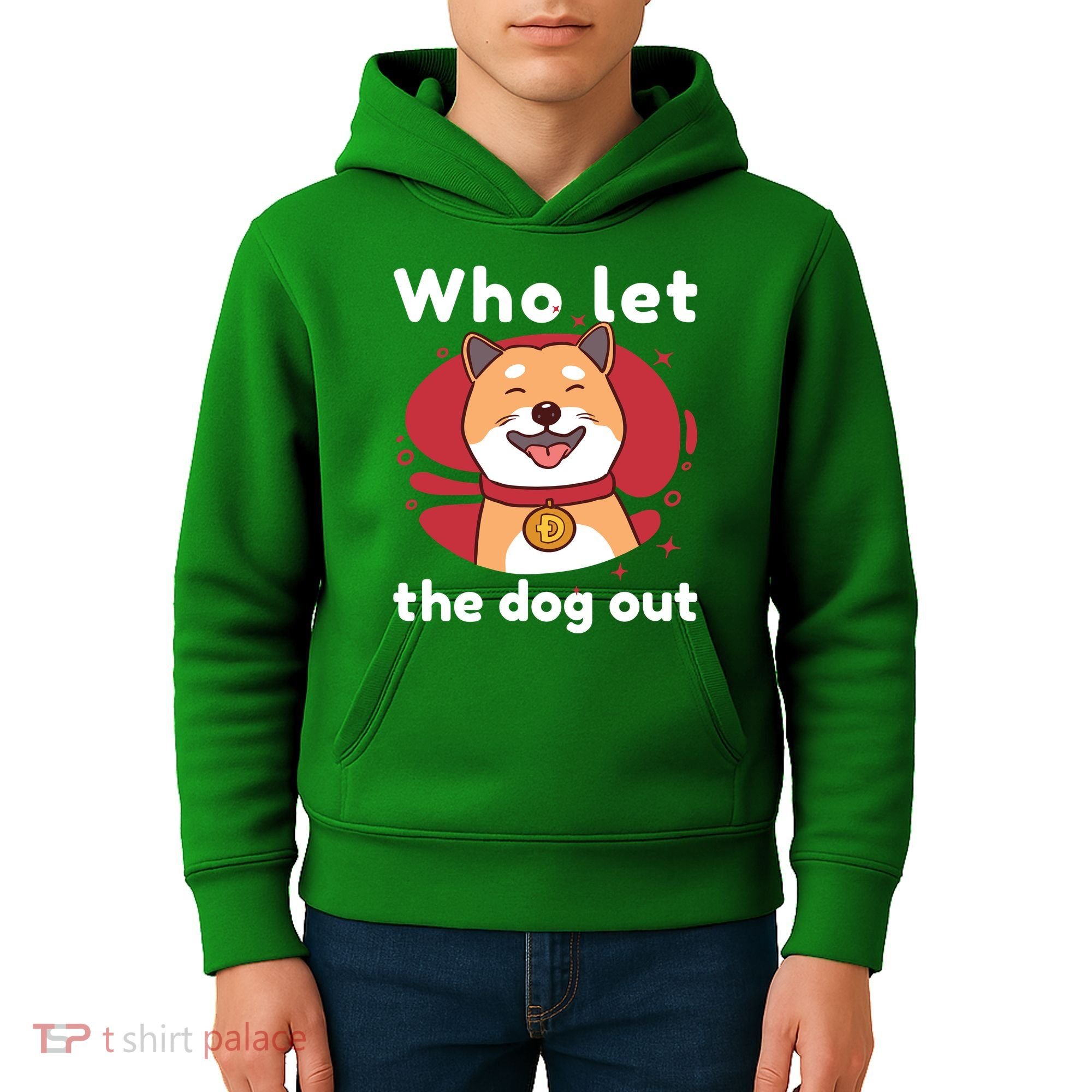 Who Let The Dog Out Dogecoin Kids Hoodie
