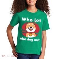 Who Let The Dog Out Dogecoin Kids T-Shirt thumb 2