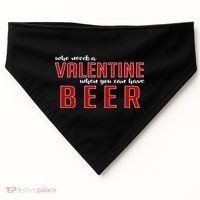Who Needs A Valentine When You Can Have Beer USA-Made Doggie Bandana thumb 0