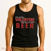 Who Needs A Valentine When You Can Have Beer Tank Top thumb 3