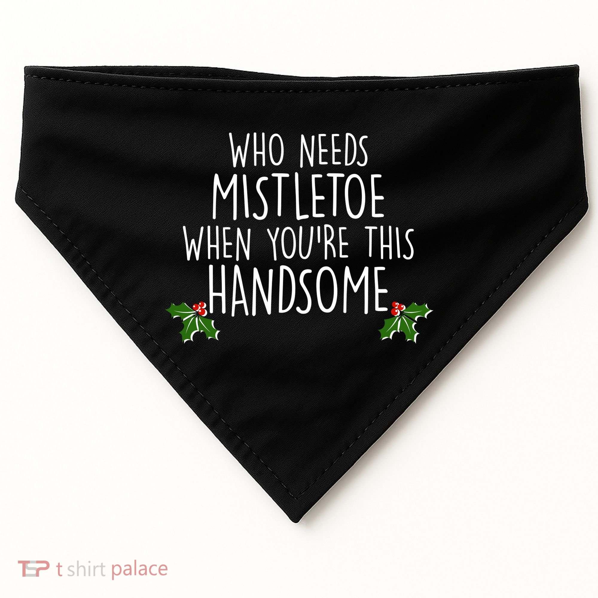 Who Needs Mistletoe When You're This Handsome USA-Made Doggie Bandana