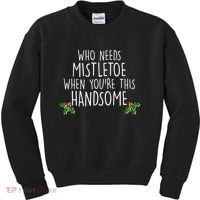 Who Needs Mistletoe When You're This Handsome Kids Sweatshirt thumb 0