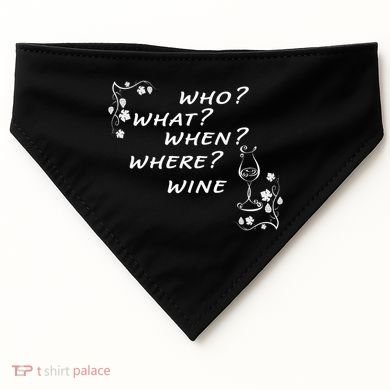 Who What When Where Wine USA-Made Doggie Bandana