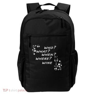Who What When Where Wine Backpack