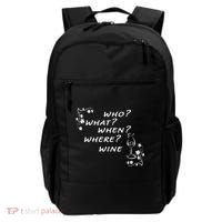 Who What When Where Wine Backpack thumb 0