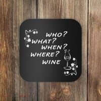 Who What When Where Wine Coaster thumb 0