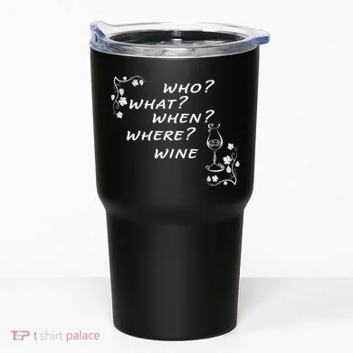 Who What When Where Wine Tumbler