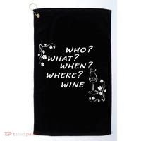 Who What When Where Wine Golf Towel thumb 0