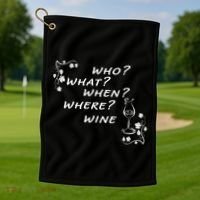 Who What When Where Wine Golf Towel thumb 1