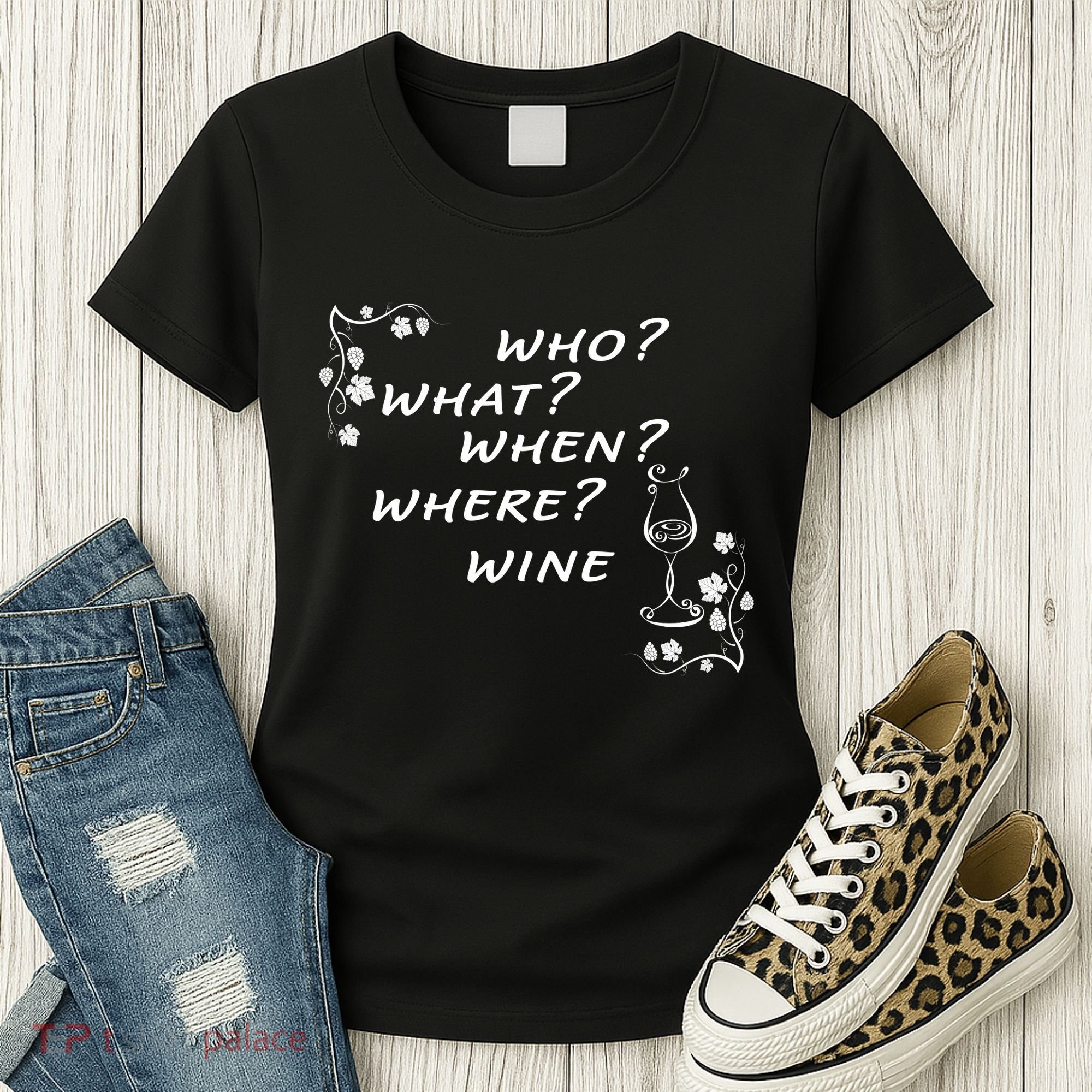 Who What When Where Wine Women's T-Shirt