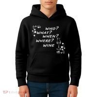 Who What When Where Wine Kids Hoodie thumb 4