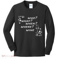 Who What When Where Wine Kids Long Sleeve Shirt thumb 0