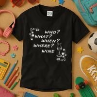 Who What When Where Wine Kids T-Shirt thumb 3