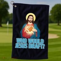 Who Would Jesus Draft1 Golf Towel thumb 1
