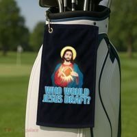 Who Would Jesus Draft1 Golf Towel thumb 2