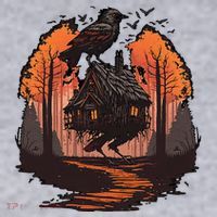 Walking House On Chicken Legs Slavic Folklore Baba Yaga Women's Sweatshirt thumb 2