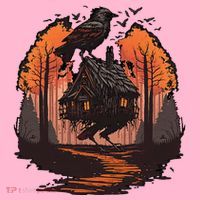 Walking House On Chicken Legs Slavic Folklore Baba Yaga Coaster thumb 2