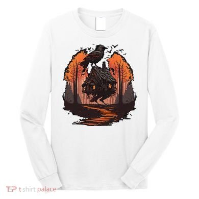 Walking House On Chicken Legs Slavic Folklore Baba Yaga Long Sleeve Shirt
